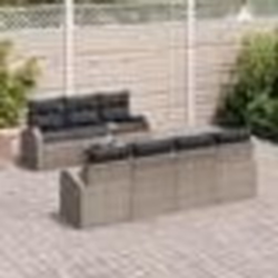 vidaXL Set de salon de jardin 8 pièces avec coussins en poly rotin gris