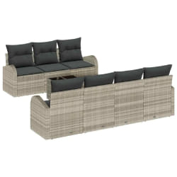 vidaXL Ensemble de canapé de jardin 8 pcs Gris clair et gris foncé