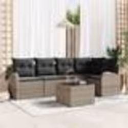 Ensemble de Canapé de Jardin 5 Pièces avec Coussins Noir Poly Rattan