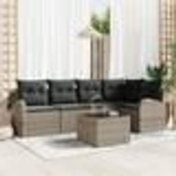 Ensemble de Canapé de Jardin 5 Pièces avec Coussins Noir Poly Rattan