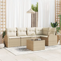 Vidaxl - Ensemble de 6 pièces de canapés de jardin avec coussins en poly rotin marron