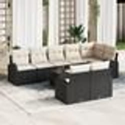Ensemble de Canapés de Jardin de 8 Pièces avec Coussins Poly Rattan Brun
