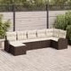 vidaXL Canapé de Jardin 7 Pièces en Rattan Synthétique avec Coussins Marron