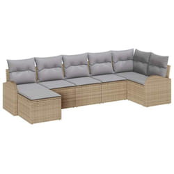Vidaxl - Ensemble De Canapé De Jardin 7 Pcs Beige Poly Rotin