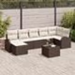 vidaXL Ensemble de Canapé de Jardin 7 Pièces avec Coussins Gris en Poly Rattan