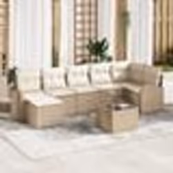 vidaXL Set de canapés de jardin 8 pièces avec coussins marron en polyrotin