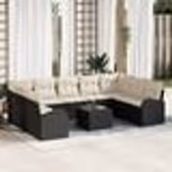 Ensemble de Canapés de Jardin de 9 Pièces avec Coussins Brown Poly Rattan