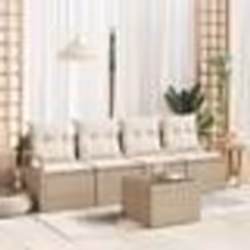 vidaXL Ensemble de canapés de jardin 5 pièces avec coussins en rattan synthétique beige