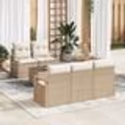 vidaXL Ensemble de canapé de jardin 6 pièces avec coussins beige en poly rattan