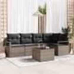 Ensemble de Canapés de Jardin de 5 Pièces avec Coussins en Rattan Poly Noir