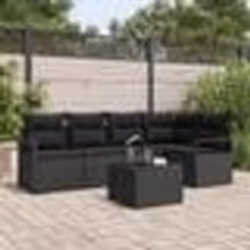 Set de canapé de jardin 6 pièces vidaXL avec coussins en rotin beige