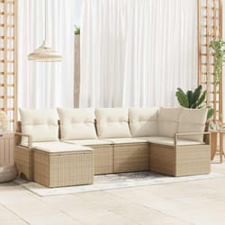 Vidaxl Ensemble De Canapé De Jardin Avec Coussin 6 Pcs Beige Et Crème