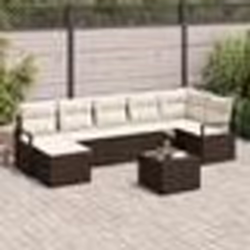 Ensemble de Canapé de Jardin 7 Pièces avec Coussins Gris Polyrotin