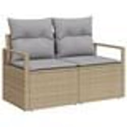 Ensemble de Canapé de Jardin 9 Pièces avec Coussins Rattan Poly Noir