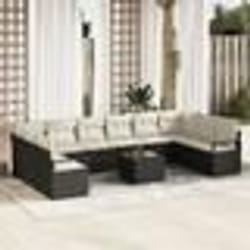 Set de Canapé de Jardin vidaXL de 10 pièces avec Coussins Rattan Poly Marron Canapé de Jardin 2 Places vidaXL355236