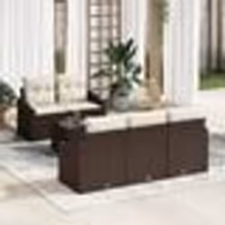 vidaXL Ensemble de canapé de jardin 6 pièces avec coussins marron en polyrotin