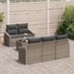 vidaXL Ensemble de jardin 6 pièces avec coussins en polyrotin gris