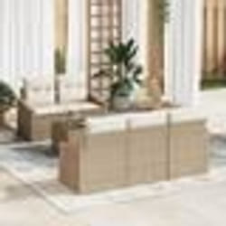 vidaXL Ensemble de canapés de jardin 6 pièces avec coussins beige en poly rotin