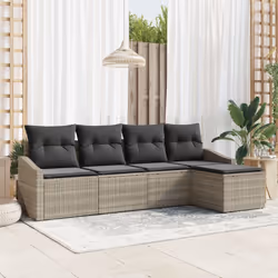Cet ensemble de canapés sectionnels d'extérieur de 5 pièces allie style et pratique, parfait pour transformer votre jardin ou ...