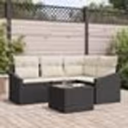 vidaXL Salle à manger de jardin 4 pièces avec coussins en poly rattan brun