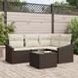 vidaXL Ensemble de salle à manger de jardin 4 pièces avec coussins gris en poly rotin