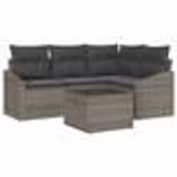 vidaXL Ensemble de jardin 4 pièces avec coussins en rotin poly noir
