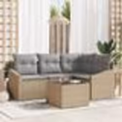 vidaXL Set de Salle à Manger de Jardin de 5 Pièces avec Coussins en Poly Rattan Noir