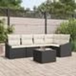 vidaXL Ensemble de salle à manger de jardin 5 pièces avec coussins en poly rotin marron