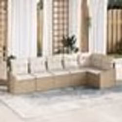 vidaXL Ensemble de salle à manger de jardin 6 pièces avec coussins en poly rotin beige