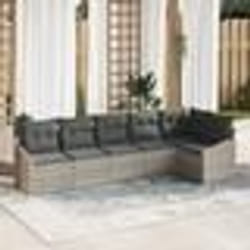 vidaXL Set de jardin de 6 pièces avec coussins gris clair en poly rotin