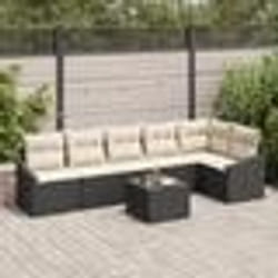 vidaXL Ensemble de salle à manger de jardin 6 pièces avec coussins en poly rattan brun