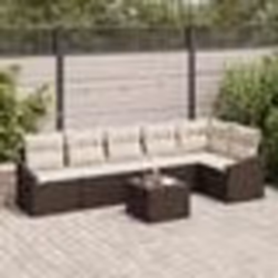 vidaXL Ensemble de salle à manger de jardin de 6 pièces avec coussins en poly rattan gris