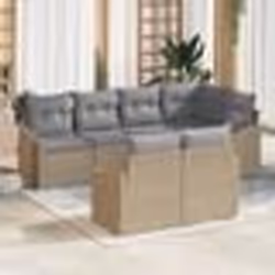 vidaXL Ensemble de jardin de 7 pièces avec coussins gris clair en poly rotin