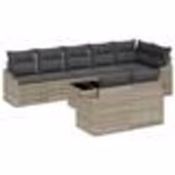 vidaXL Ensemble de Salle à Manger de Jardin 9 pièces avec coussins en poly rotin gris