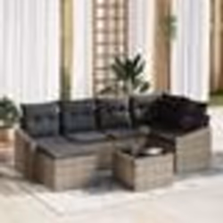 vidaXL Ensemble de salle à manger de jardin 6 pièces avec coussins en poly rattan noir