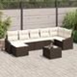 vidaXL Ensemble de salle à manger de jardin 7 pièces avec coussins gris rattan poly