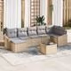 vidaXL Ensemble de Dîner de Jardin de 8 pièces avec Coussins Rattan Poly Noir