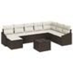 vidaXL Ensemble de Salle à Manger de Jardin de 8 Pièces avec Coussins Gris Rattan Poly