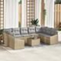 vidaXL Ensemble de jardin 10 pièces avec coussins en rattan synthétique noir