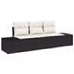 vidaXL Ensemble de Canapé de Jardin de 3 Pièces avec Coussins Noir Poly Rattan