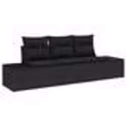 vidaXL Ensemble de Canapé de Jardin 3 Pièces avec Coussins Noir Poly Rotin