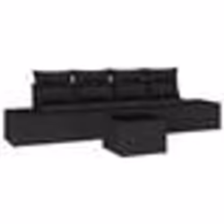 vidaXL Ensemble de Canapés de Jardin 5 pièces avec Coussins Noir en Poly Rotin