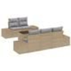 vidaXL Ensemble de Canapés de Jardin 6 Pièces avec Coussins Beige en Poly Rattan