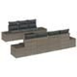 vidaXL Ensemble de canapé de jardin 8 pièces avec coussins gris poly rotin
