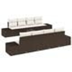 vidaXL Ensemble de Sofa de Jardin 7 pièces avec Coussins Marron Poly Rattan