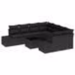 vidaXL Ensemble de canapés de jardin 9 pièces avec coussins Noir Rotin synthétique