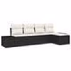 vidaXL Ensemble de canapé de jardin 5 pièces avec coussins noir en poly rattan