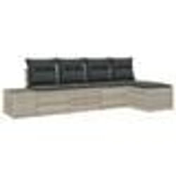 vidaXL Ensemble de canapé de jardin 5 pièces avec coussins gris clair en poly rotin