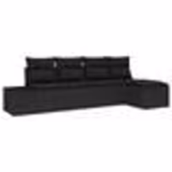 vidaXL Ensemble de 5 Pièces de Canapé de Jardin avec Coussins en Poly Rattan Noir