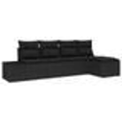 vidaXL Ensemble de 5 Pièces de Canapé de Jardin avec Coussins en Poly Rattan Noir